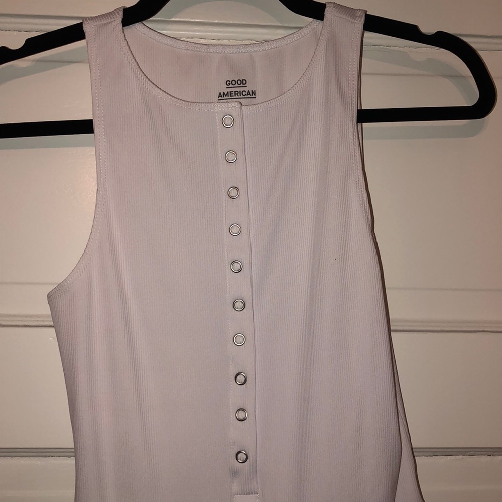 Never worn! Good American white snap bodysuit